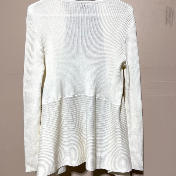 Dana Buchman Drape front Cardigan White Cream Color Open front Cardigan - Picture 4 of 6